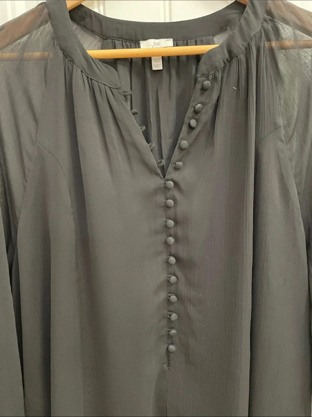 JOIE Dark Romantic Black Sheer Sleeve Dress Size XL